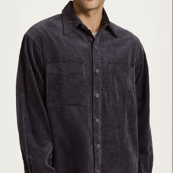 Wide Wale Corduroy Shirt - Brand New - NEVER WORN - Faded Grey